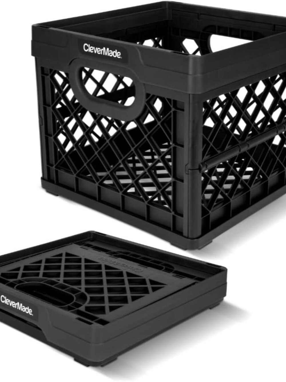 Collapsible Milk Crates For Storage, 25L 1 Pack, 50 lb, Obsidian